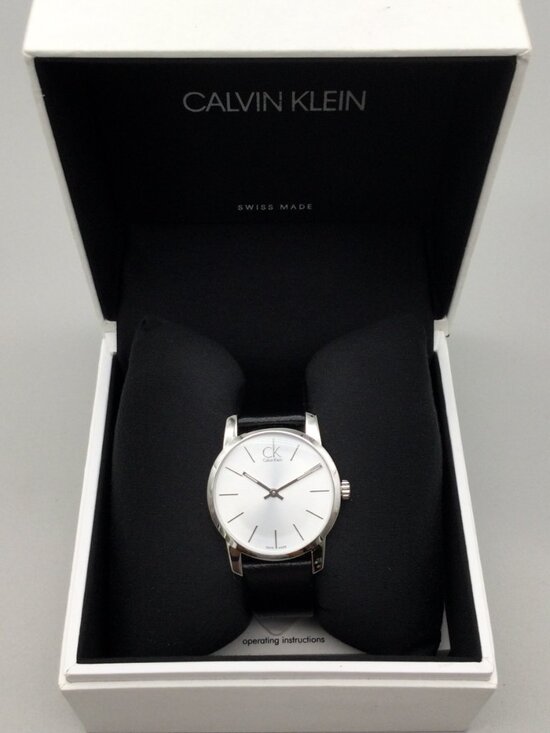 Calvin Klein Watch Women 31mm Silver Tone Swiss  Leather BOX K2G 231 New Battery main image 9
